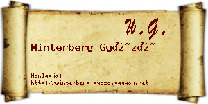 Winterberg Győző névjegykártya